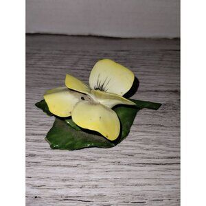 Handcrafted Yellow & Green Flower Figurine With Leaf Base